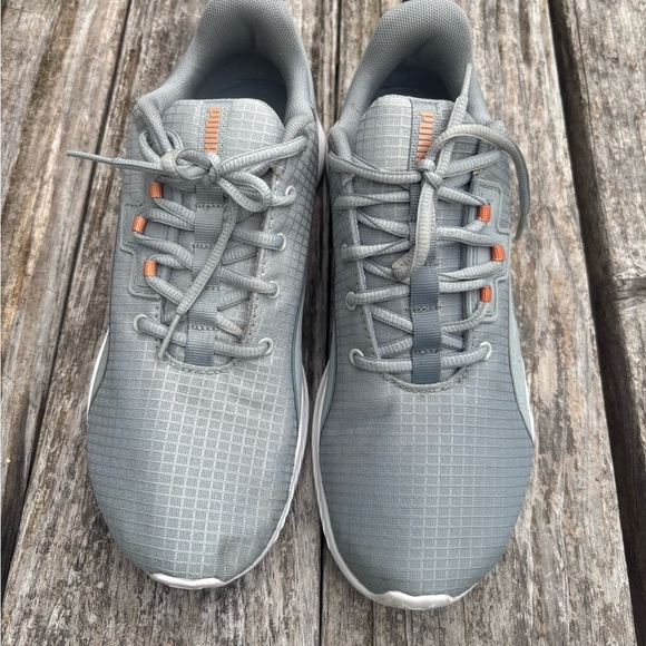 Puma Gray and Orange Running Shoes - Picture 2 of 7